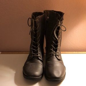 Grey combat boots